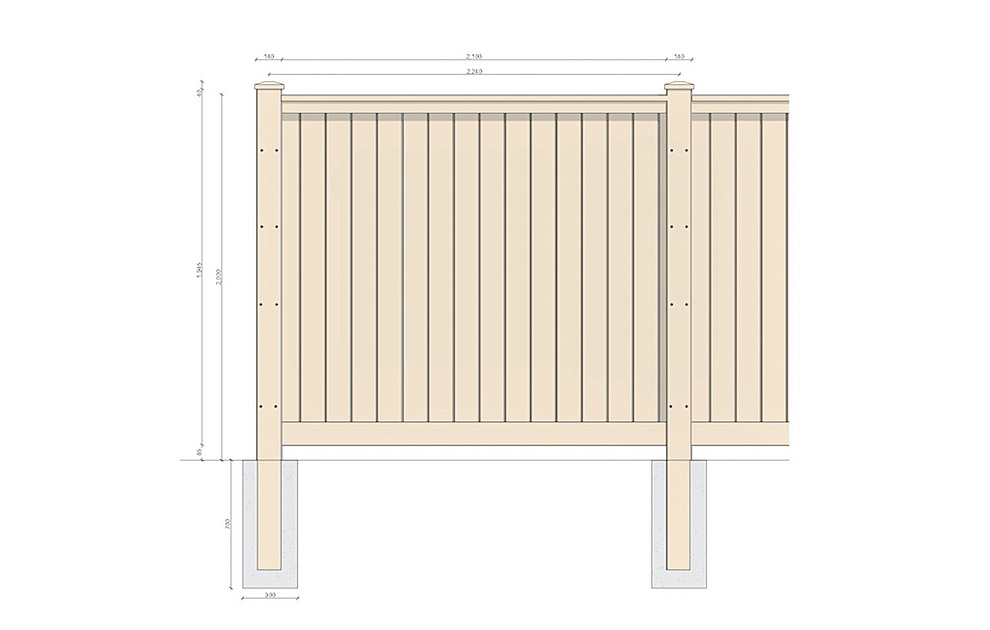 Laminata Timber Fencing vertical diagram