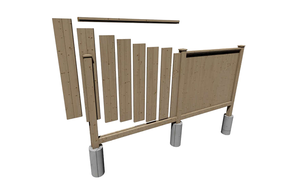 Laminata Timber Fencing vertical 3D